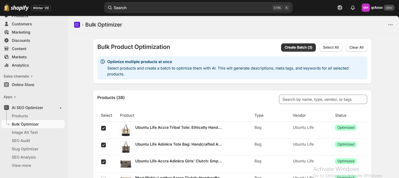 Bulk Optimization