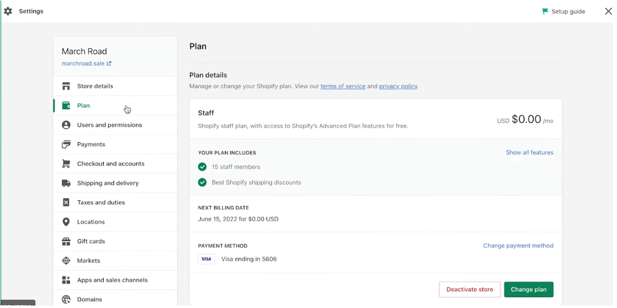 shopify plan